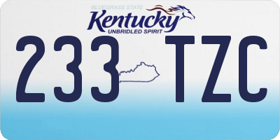 KY license plate 233TZC