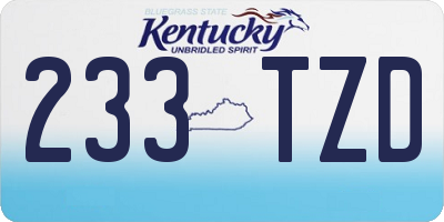 KY license plate 233TZD