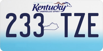 KY license plate 233TZE