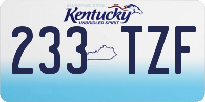KY license plate 233TZF