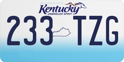 KY license plate 233TZG