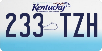 KY license plate 233TZH