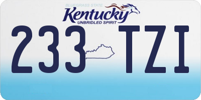 KY license plate 233TZI