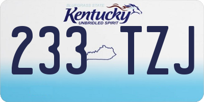 KY license plate 233TZJ