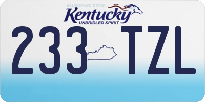 KY license plate 233TZL