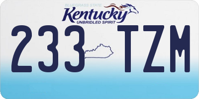 KY license plate 233TZM