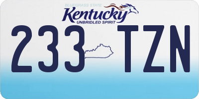 KY license plate 233TZN