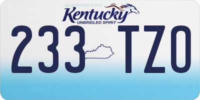 KY license plate 233TZO