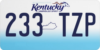 KY license plate 233TZP