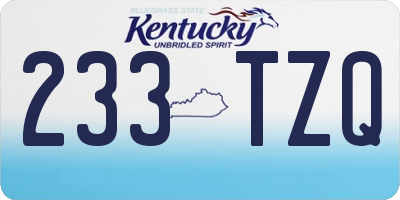 KY license plate 233TZQ