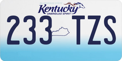 KY license plate 233TZS