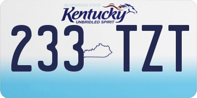 KY license plate 233TZT
