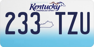 KY license plate 233TZU