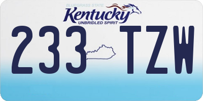 KY license plate 233TZW