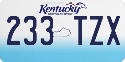 KY license plate 233TZX
