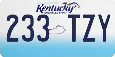 KY license plate 233TZY