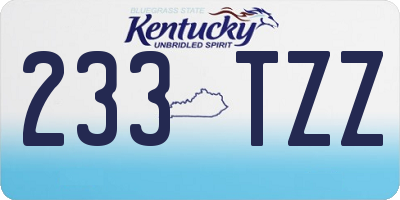 KY license plate 233TZZ
