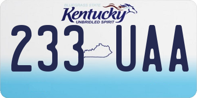 KY license plate 233UAA