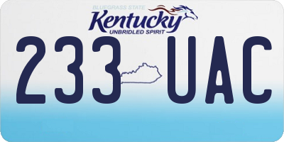 KY license plate 233UAC