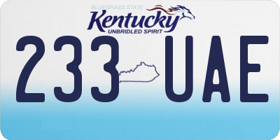 KY license plate 233UAE
