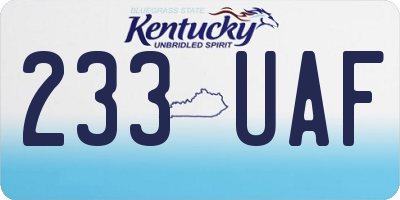 KY license plate 233UAF