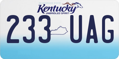 KY license plate 233UAG