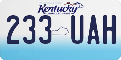 KY license plate 233UAH