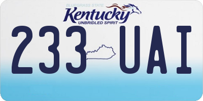 KY license plate 233UAI