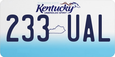 KY license plate 233UAL