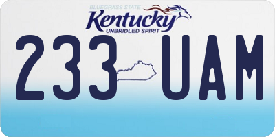KY license plate 233UAM