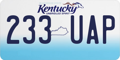 KY license plate 233UAP