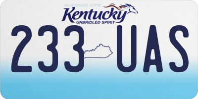 KY license plate 233UAS