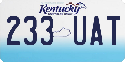 KY license plate 233UAT