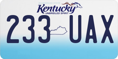 KY license plate 233UAX