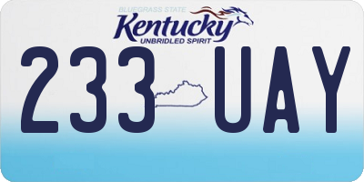 KY license plate 233UAY