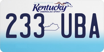 KY license plate 233UBA