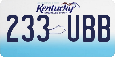 KY license plate 233UBB