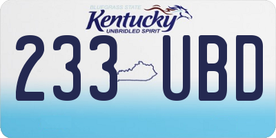 KY license plate 233UBD