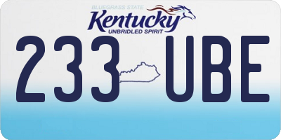 KY license plate 233UBE