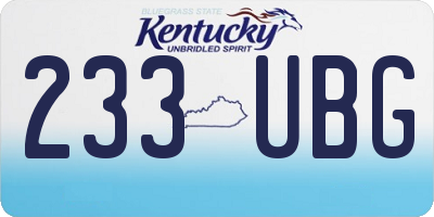 KY license plate 233UBG