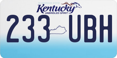 KY license plate 233UBH