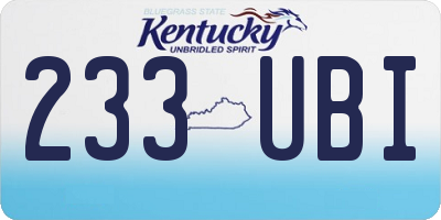 KY license plate 233UBI