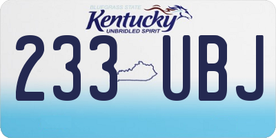 KY license plate 233UBJ