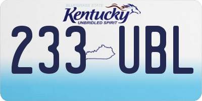 KY license plate 233UBL