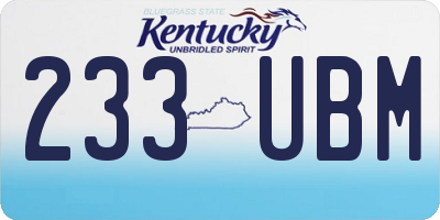 KY license plate 233UBM