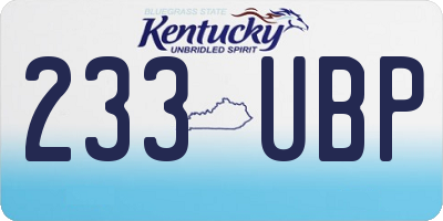 KY license plate 233UBP