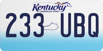 KY license plate 233UBQ