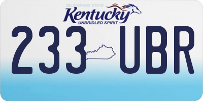 KY license plate 233UBR