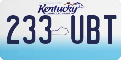 KY license plate 233UBT