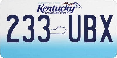 KY license plate 233UBX